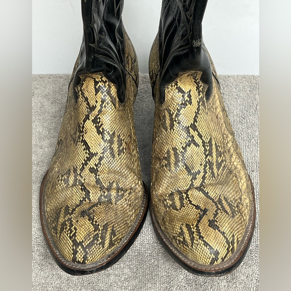 Vintage Handmade Mens Exotic Python Snakeskin Wes… - image 5